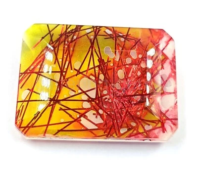 Rutilated Quartz Bi-Color Certified 124.55Ct Emerald Cut IGL Loose Gemstone 5JSA - Image 1 of 4