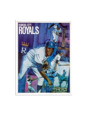 Kansas City Royals Poster Vintage Art MLB Print Baseball Gift 12x16" - Image 1 of 2