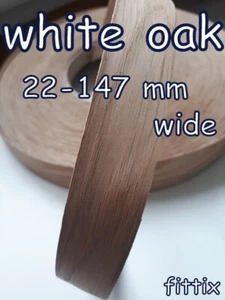 Iron on Edging PreGlued Real Wood White Oak Edge Banding Tape from 22 to 147 mm - Picture 1 of 2