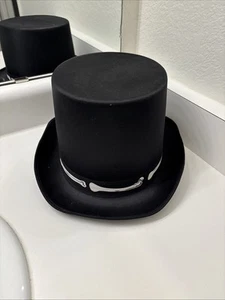 Black Tall Top Hat from Spirit Halloween 6” Tall Skeleton Bone Costume - Picture 1 of 5