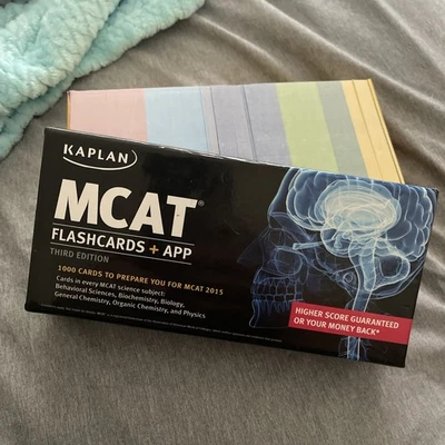 Kaplan MCAT Flashcards + App Third Edition 1000 Cards Prepare MCAT 2015 - Image 1 of 2