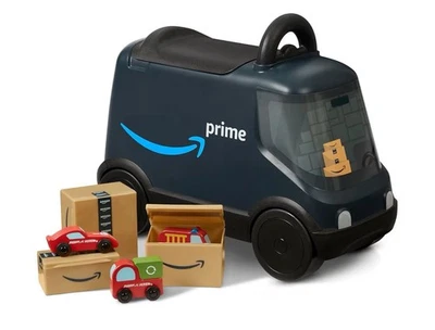 NUEVO Radio Flyer Amazon Delivery Van Niño Pequeño Paseo en Juguete con Paquetes Edades 2+ Foto 1 de 4