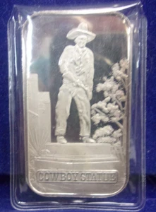 Cowboy Statue Boothill Coins Dodge City Kansas 1oz 999 FINE Silver bar *DN* - Picture 1 of 2
