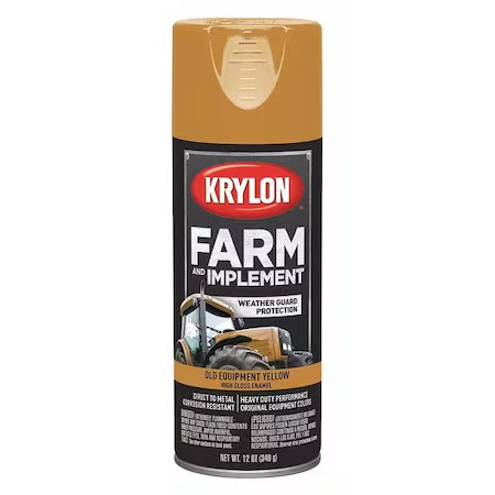 Krylon K01953008 Spray Paint, Old Equipment Yellow, High-Gloss, Solvent, 12 Oz - Image 1 of 1