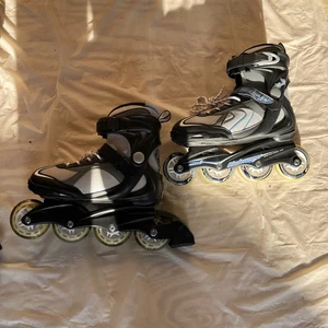 Bladerunner Pro 80 Rollerblades Kids Size 6 Black Grey Blue 80mm Wheels - Picture 1 of 10