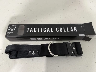 Cuello Operation Good Boy Tactical K9 negro 1,5" de ancho, se adapta al cuello 15-20" nuevo en caja Foto 1 de 4