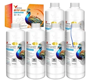 Low-Sediment DTF White Ink 6000ML DTF Transfer Ink PET Film Pigment  P600 P800 - Picture 1 of 5