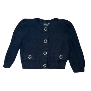 Chaqueta Abrigo Cardi Tejido St. John Couture Talla 14 Botones Embellecidos Precio de venta sugerido por el fabricante $1695 - Imagen 1 de 6