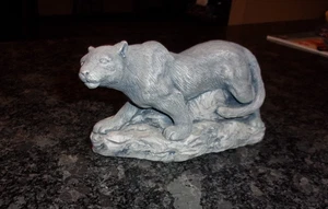 MT. SAINT HELEN ASH - HAND MADE - Puma/Mountain Lion Sculpture - 7" - Bild 1 von 5