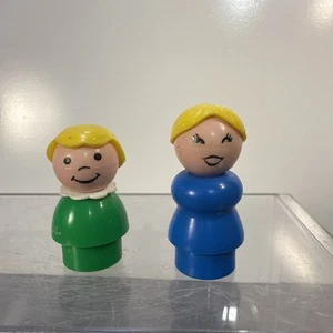 Vintage Fisher Price Figuren Konvolut Lehrer blau Schüler grün - Bild 1 von 5