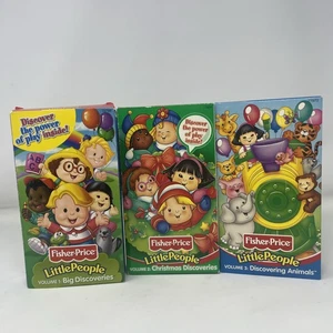 Fisher Price Little People VHS Set of 3 - Discoveries, Christmas, Animals - Picture 1 of 10
