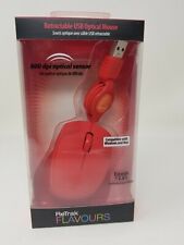 NEW ReTrak Flavours Red Retractable USB Optical Mouse