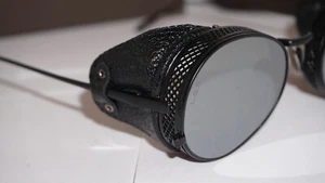 L.G.R Sunglasses TOBRUK Black Steel Shield Black Mirror 50 20 135 - Picture 1 of 9