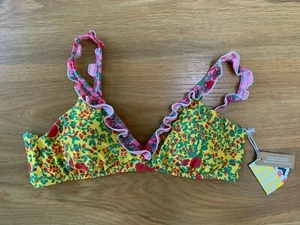 NWT Roller Rabbit Rhody Ruffle Bralette Floral Swim Top - Large - Picture 1 of 3