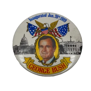 George Bush Presidential Inauguration Pin Back Button 3.5" January 20, 1989 - Picture 1 of 3