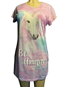Wonder Nation Girls Unicorn Short Sleeve Sleep Gown, Size XL (14-16) Plus - Picture 1 of 10