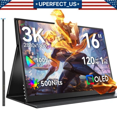 UPERFECT 16.0" 120Hz 3K OLED 100% DCI-P3 Portable Monitor w/ 100000:1 500 cd/m² - Image 1 of 4