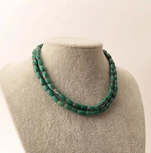 Beautiful Venetian green glass 4 layer chevron ‘watermelon’ African trade beads - Picture 1 of 9