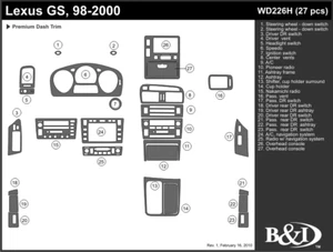 LEXUS GS 1998 1999 2000 DASH TRIM KIT h - Bild 1 von 1