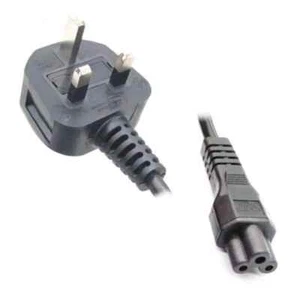 Black C5 Power Cable Cloverleaf For LG TV UK Lead 0.5m - Picture 1 of 3