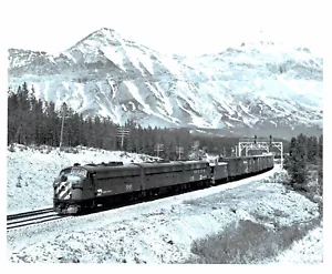 Vtg Burlington Northern Freight Train, Rocky Mountains 8"x10" B&W Photo Picture - Picture 1 of 1