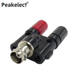 Peakelect BNC Female to Dual 4mm Banana Female Jack Coaxial Adapter Connector - Picture 1 of 9