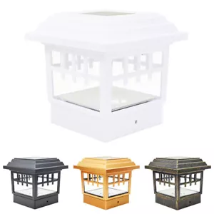 8 Black Bronze Copper White 4 x 4 Solar Post Lights Outdoor Deck Cap Fence Lamp - Picture 1 of 21