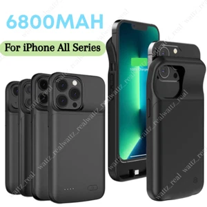 For iPhone 14/15/12/11/X External Battery Charger Case Power Bank Charging Cover - Picture 1 of 34