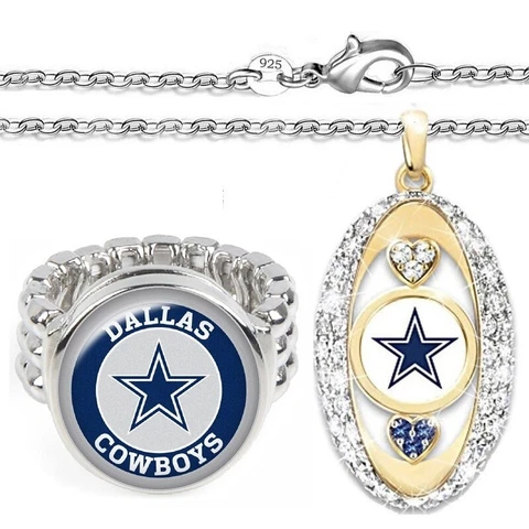 Spec. 2 PcSet Dallas Cowboys Mens Womens Necklace With Ring GiftSet D2D7 Cover