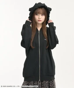 Sanrio Characters Kuromi Zip Hoodie Black M Size Cosplay Japan limited New - Picture 1 of 11
