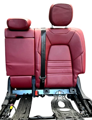 19-23 PORSCHE CAYENNE REAR LEFT DRIVER SIDE SECOND ROW UPPER CUSHION LEATHER RED - Image 1 of 4