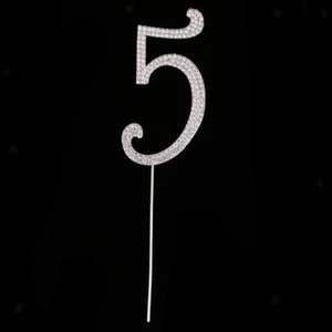 Bling Rhinestone Number 5 Cake Topper Birthday Wedding Anniversary Table Number - Picture 1 of 2