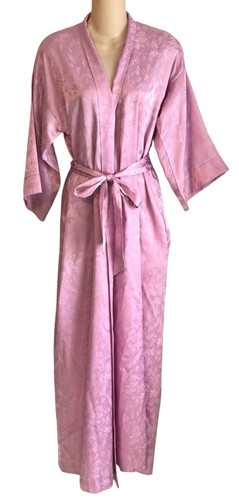 Accappatoio vintage Christian Dior rosa raso maniche larghe DIOR broccato floreale tg PM