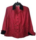 Vintage Selene Sport Dress Jacket Womens Size Small Velvet Trim And Embroidered