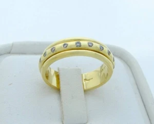 DIAMOND WEDDING BAND ETERNITY RING ANNIVERSARY RING SPINNING DIAMONDS 18K - Picture 1 of 3