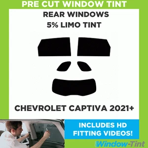 Pre Cut Window Tint for Chevrolet Captiva 2021+ 5% Limo Black Rear Tinting Film - Picture 1 of 9