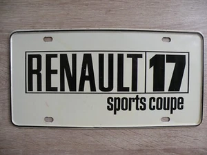 Vintage Renault 17 / Sports Coupe - vintage car front license plate - Picture 1 of 6