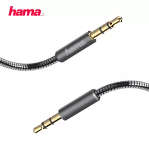 Hama Gold Plated Metal 3.5mm Stereo Jack AUX Cable/0.75m - Picture 1 of 4