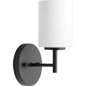 PROGRESS LIGHTING 5-1/4 in. 1-Light Black Modern Bath Vanity Wall Light - Picture 1 of 6