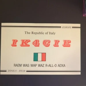 QSL Amateur Radio IK4CIE Parma Italy Postcard Old Vintage Card View - Picture 1 of 2