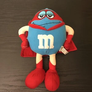 2010 Nanco Plüschtier Superheld blau M & M mit heißem roten Umhang - Bild 1 von 6