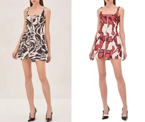 Women ALEXIS Square Neck Floral A-line Tank Mini Dress - Picture 1 of 8