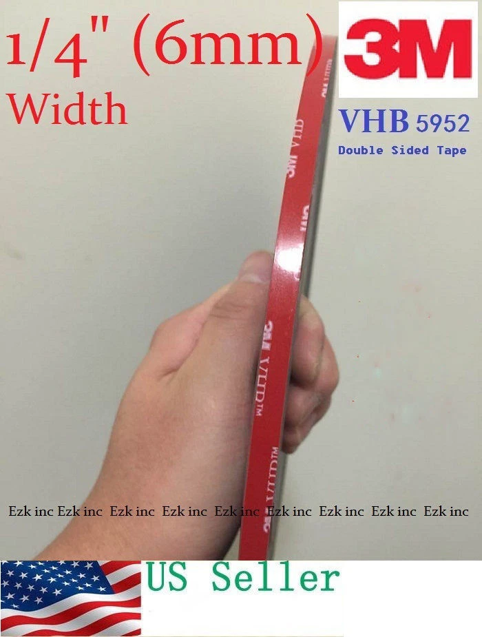 Cinta adhesiva de espuma de doble cara 3M VHB 5952 montaje automotriz 1/4" x 7 yardas   Foto 1 de 4