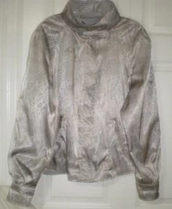 Mycra Pac One Grey/Silver Snakeprint 2 in 1 Reversible Hoodie Jacketr M/L - Picture 1 of 7