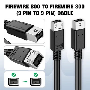 Firewire 800 IEEE 1394b Kabel 9-Pin Male zu 9-Pin Male 800 Mbps Kabel - Bild 1 von 7