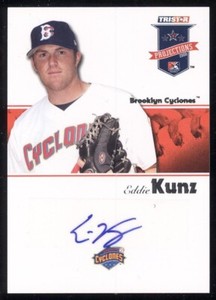 243 EDDIE KUNZ 2008 TRISTAR PROJECTIONS AUTOGRAPHED CYCLONES MLB BASEBALL