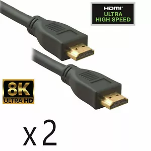 2 Pack 6ft Ultra High Speed HDMI 2.1 Cable with Ethernet 4K 8K HDR Dolby Vision - Picture 1 of 4