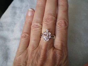 Zambezia Morganite ring, 1.28 carats, size P/Q, 3.49 grams 925 Sterling Silver - Picture 1 of 12