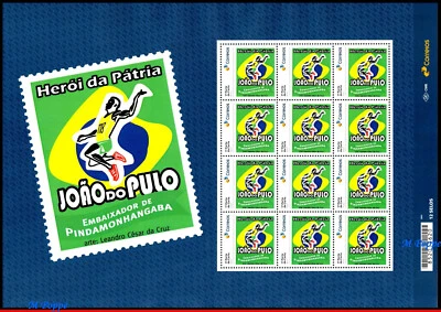 25-67 BRASIL 2025 JOAO DO PULO, HERÓI DA PÁTRIA, OURO OLÍMPICO, FOLHA SEM MARCA DE CHARNEIRA - Imagem 1 de 3