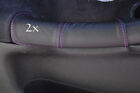 FITS PEUGEOT 306  2X DOOR HANDLE COVERS purple stitching